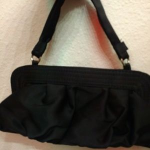 Black satin wristlet